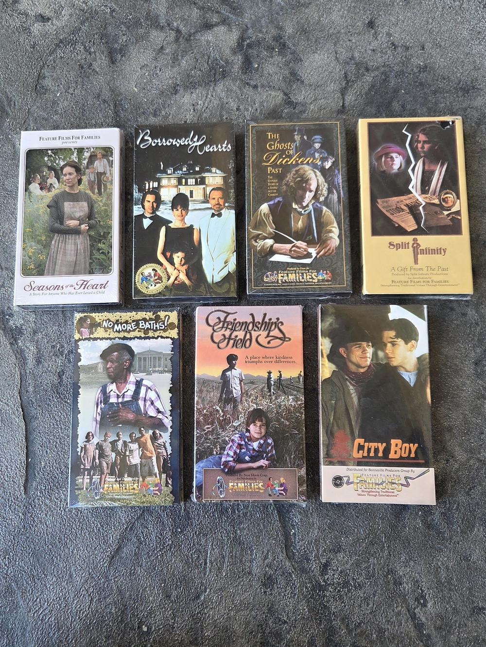 Lot Of 7 NIP Assorted Family VHS Collection Feature Films To Stregthen Values